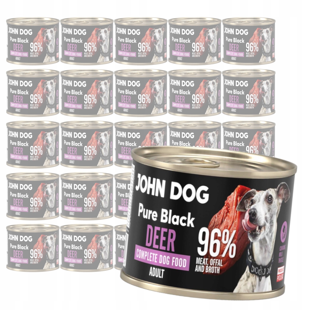 Levně John Dog Pure Black Deer Adult 24x200g Vlhké Krmivo pro psa s jelenem