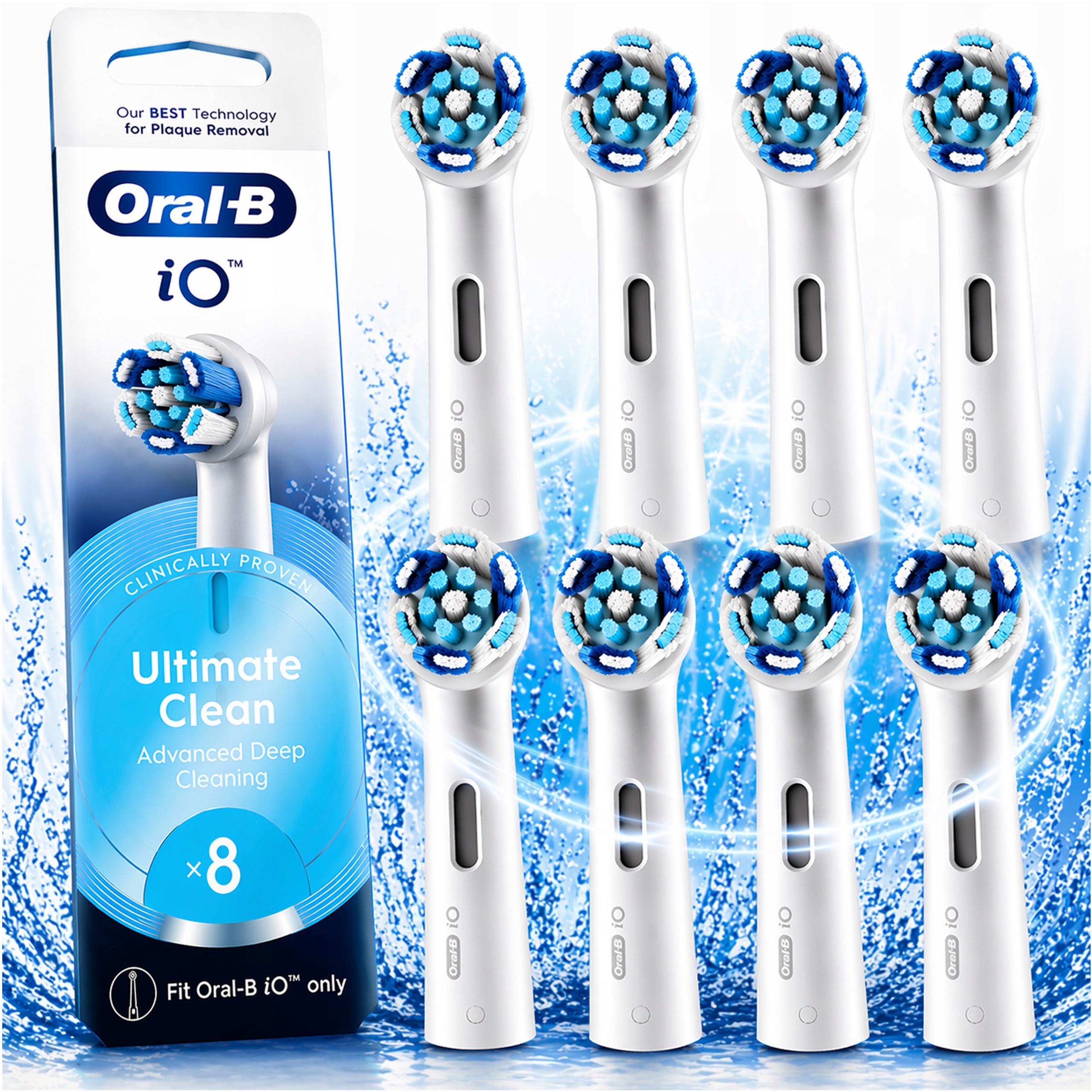Oral-B iO Ultimate Clean końcówki do szczoteczki białe 8 sztuki oryginalne