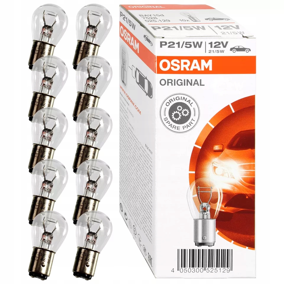 10x Żarówka Osram Original P21/5W 12V 21/5W – Stop Pozycja – 10 szt.
