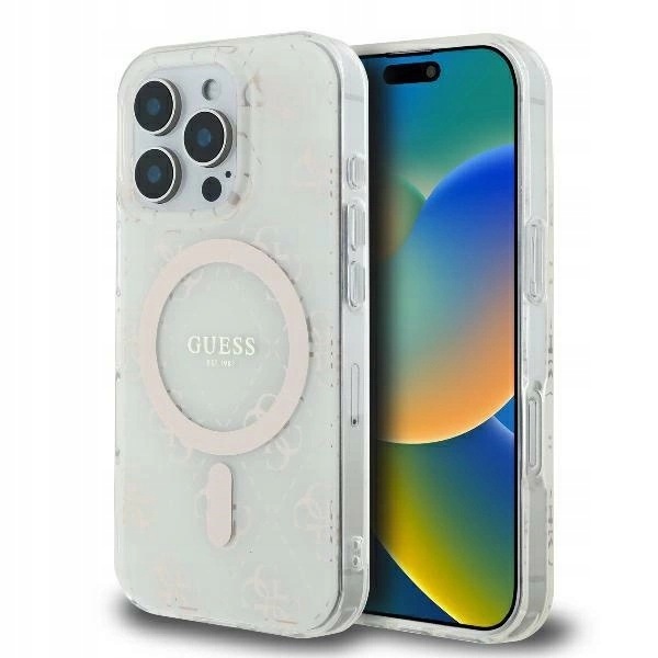 Pouzdro Guess IML 4G Background MagSafe pro iPhone 16 Pro bílé
