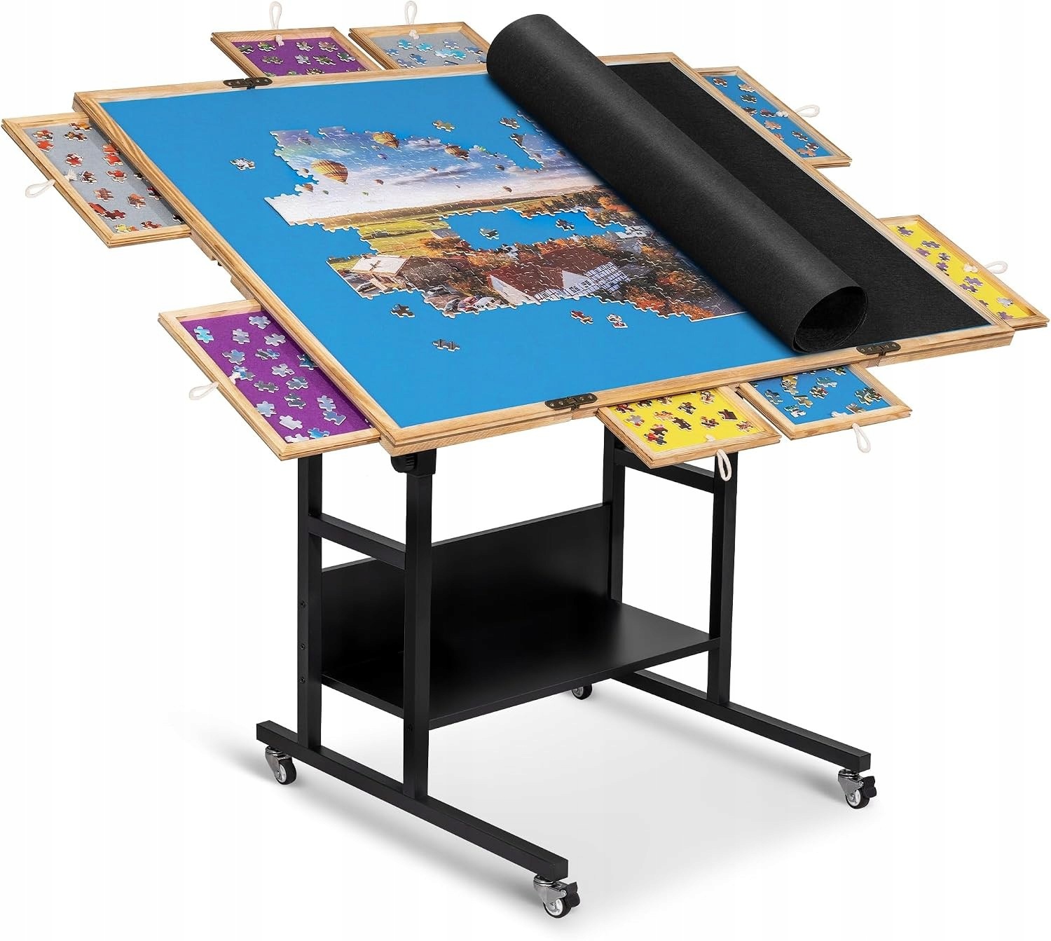 Stół Do Układania Puzzli Becko Us 2000 Elem Składany Regulowany 8 Szuflad