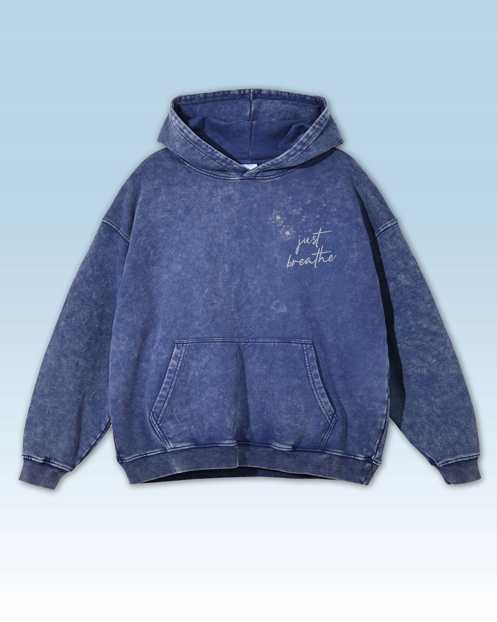 Mikina Just Breathe Edice Silver Výšivka Dýchej Zachyť Dech Modrá XL