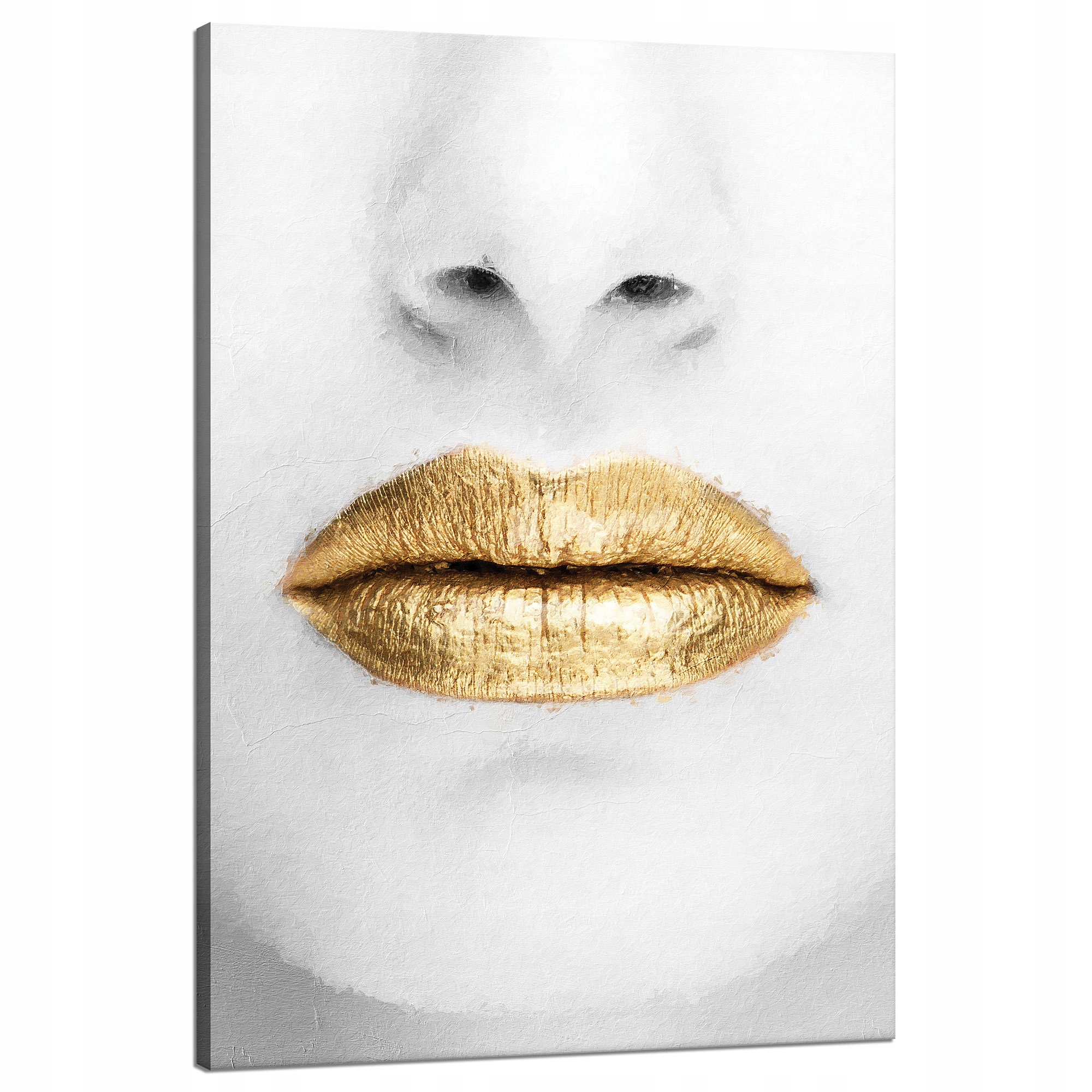 Obraz na plátně Bílá tvář Zlaté rty Umění 80x120 cm