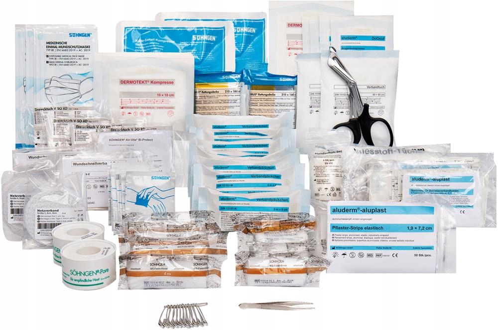 Výplně do lékárničky Standard Sada Plus DIN13169