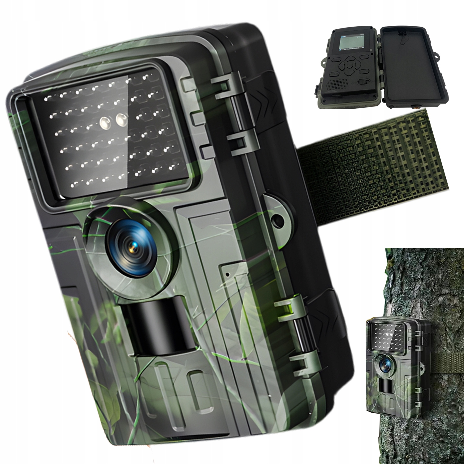 Fotopułapka Kamera Leśna 60MP 4K Wifi Bluetooth Noktowizor IP66 Wodoodporna