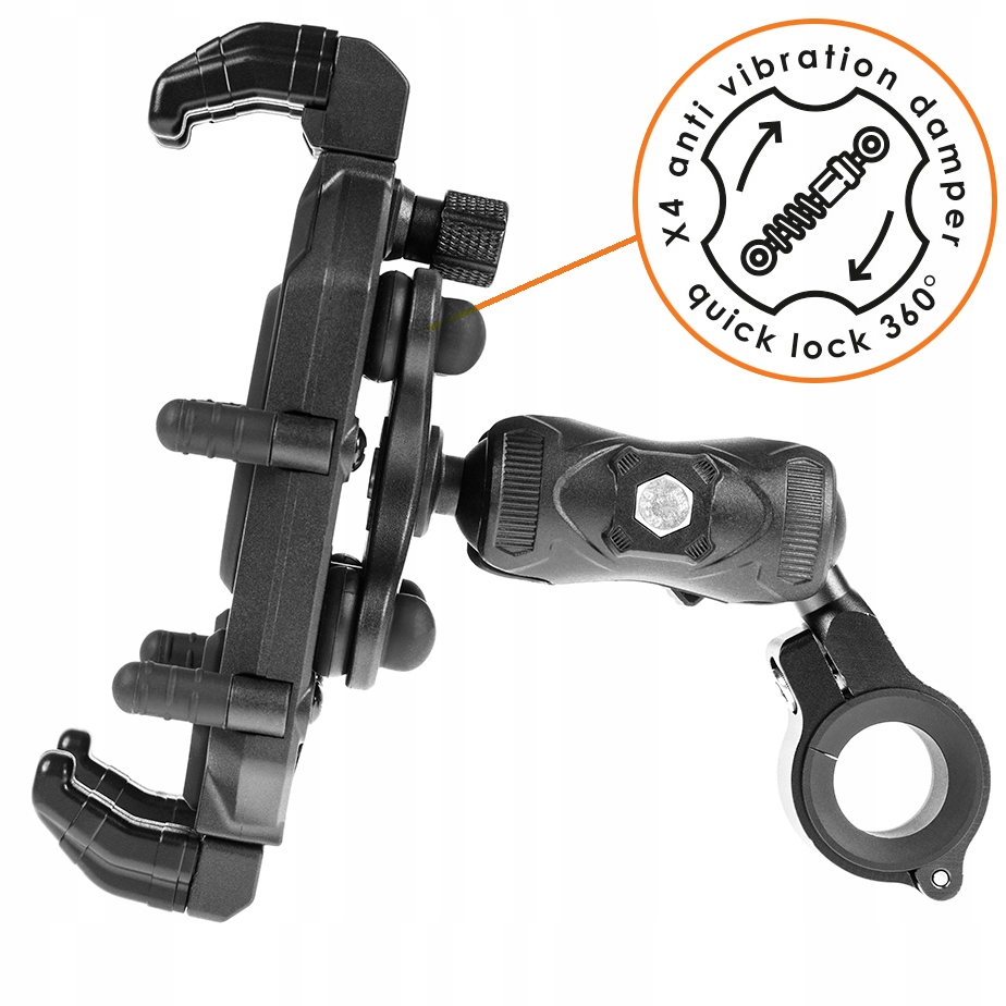 ANTYWIBRACYJNY UCHWYT MOTOCYKLOWY NA TELEFON Z KULKĄ TYP RAM 1 CAL - MOCNY Stan opakowania oryginalne