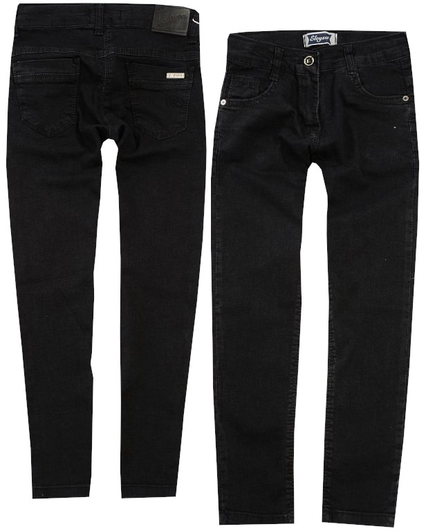 SPODNIE JEANSY WĄSKIE CZARNE GŁADKIE 4/5 J193G