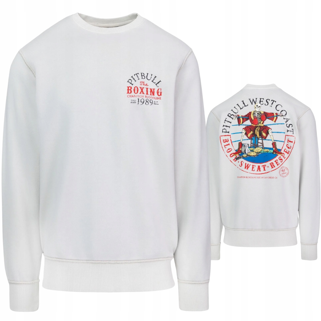 Pitbull West Coast Pánská Mikina Crewneck Champion Bloodline Bílá 3XL