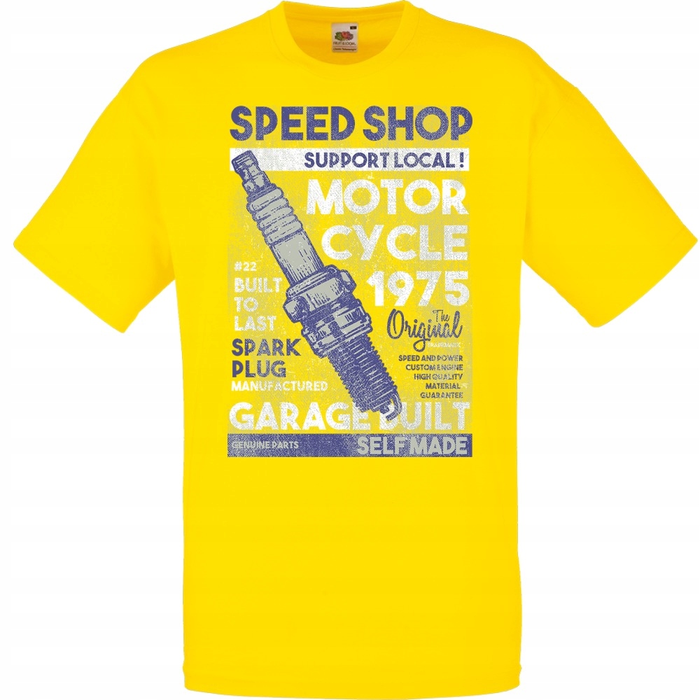 

Koszulka silnik motocykl motor speed XL żółta jask
