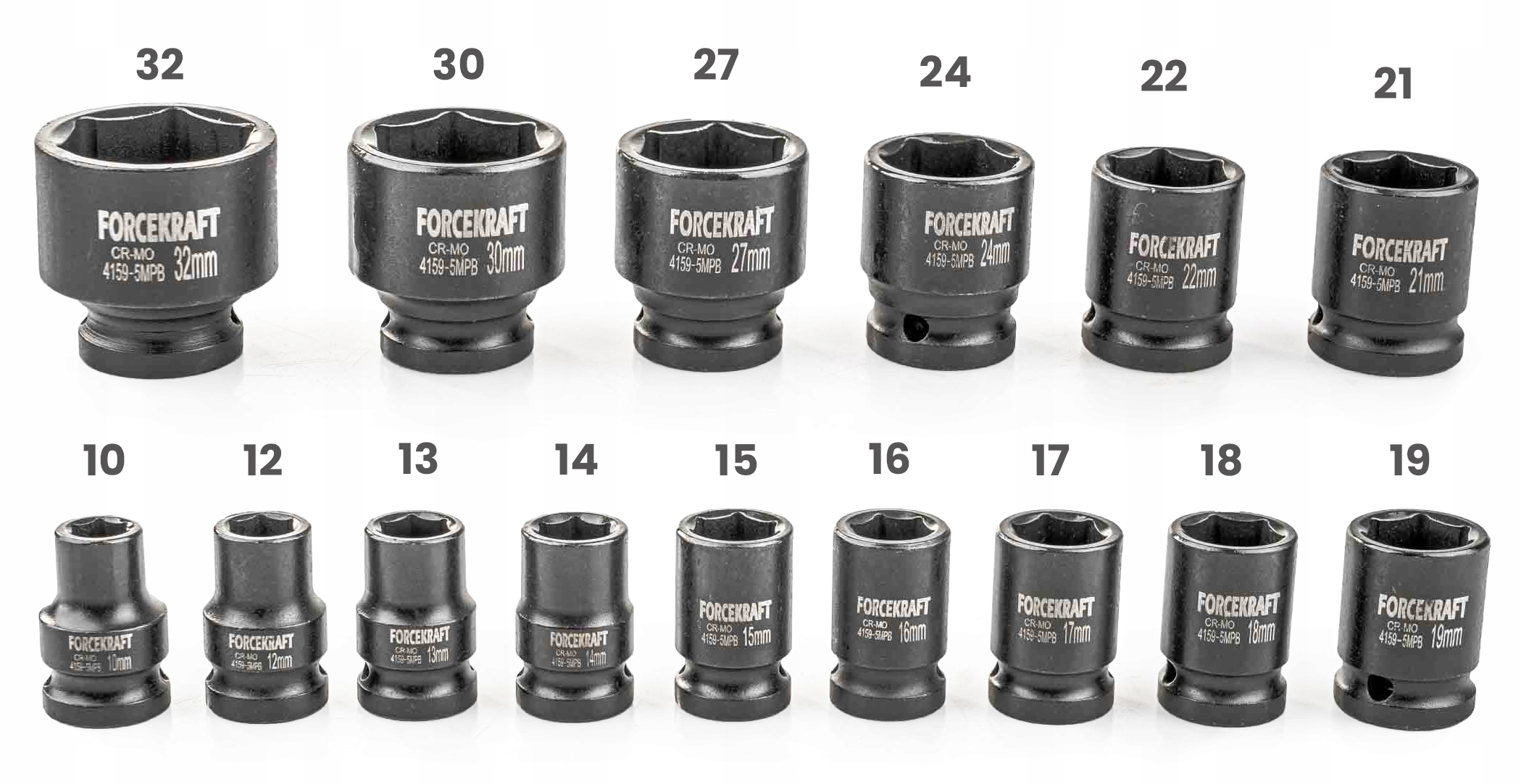 NASADKI UDAROWE ZESTAW NASADEK UDAROWYCH W KASETCE 15 ELEMENTÓW 1/2'' CR-MO Rodzaj klucza nasadowy