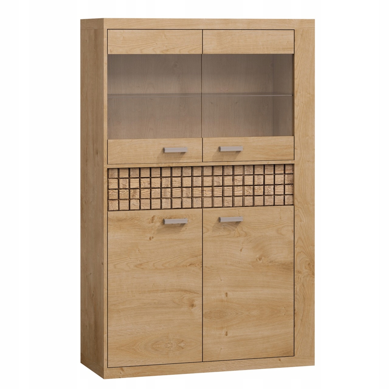 meble NATURAL NAT_05 komoda witryna dąb ribbeck