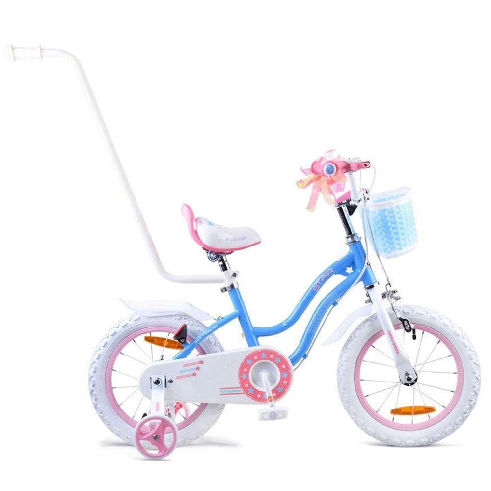 RoyalBaby Rower dziecięcy 14" Star Girl Koszyk boczne kółka RB14G-1