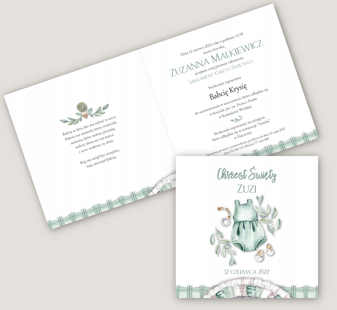 Chrzest i Roczek 2w1- pełna personalizacja ZCC11 Marka inna