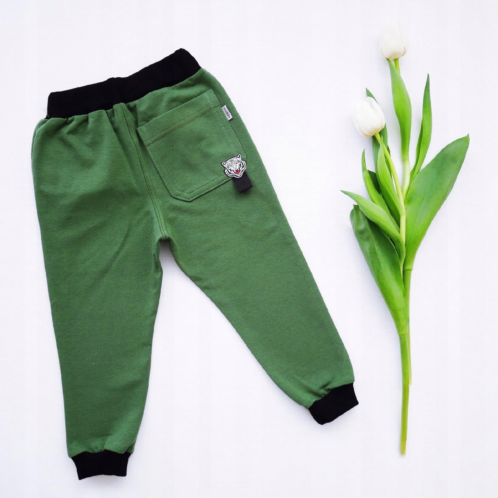 Spodnie DRESOWE chłopięce DRESY GAMET 92 zielone Płeć chłopcy