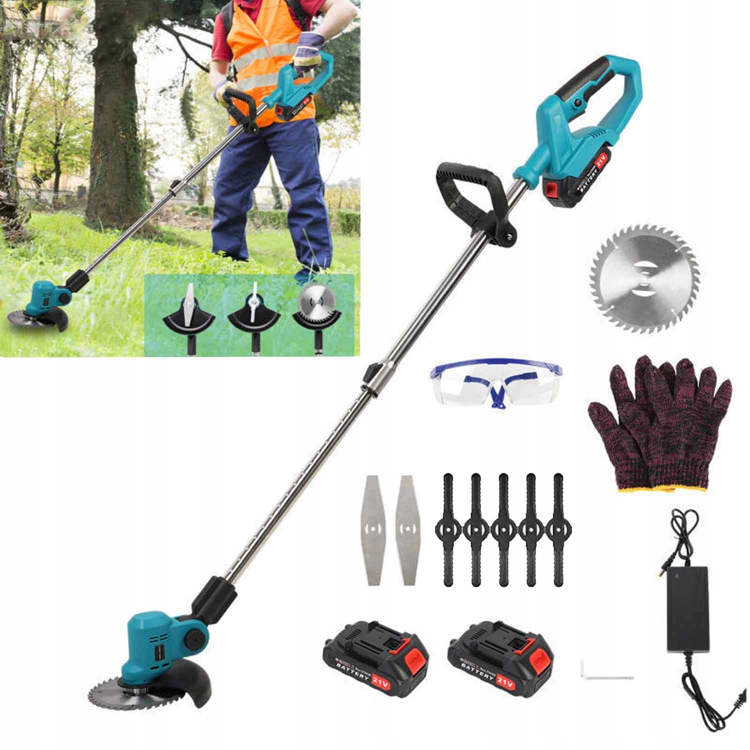 Aku Vyžínač Křovinořez Zahradní Sekačka Na Trávy Strunová Hlava