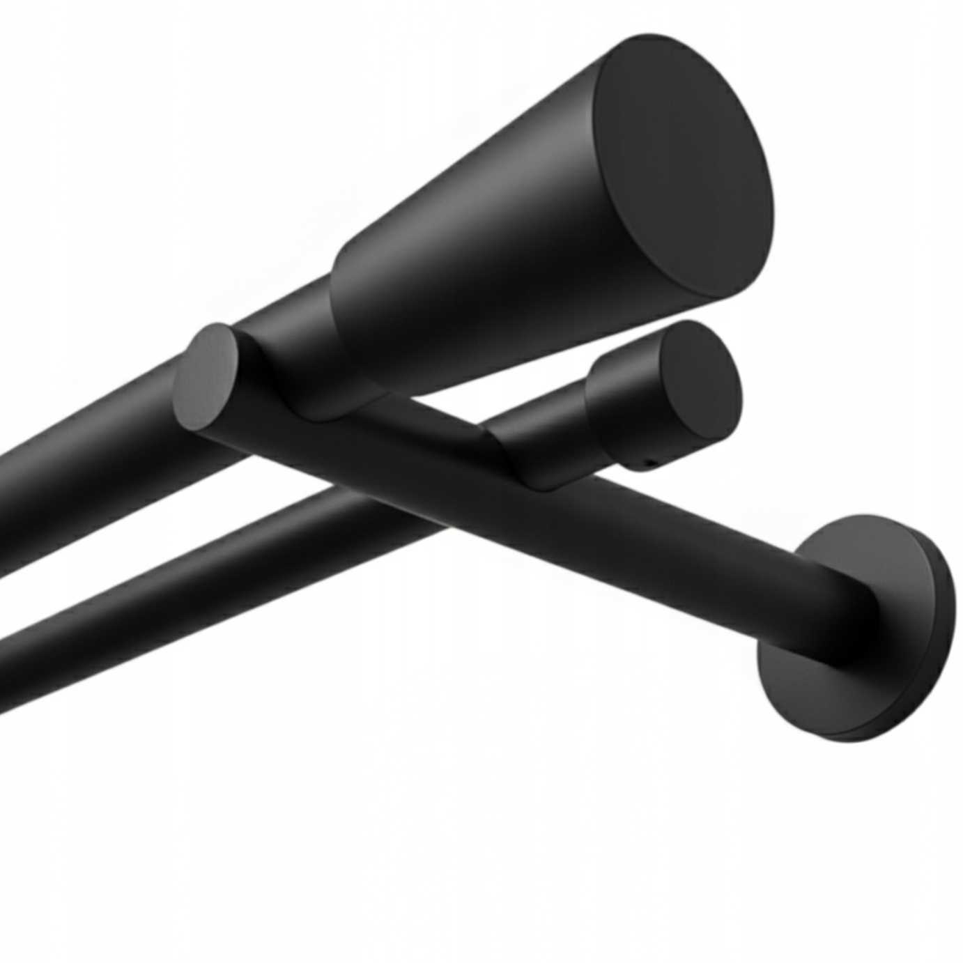 Garnýž Dvojitá Kovový 25 19 mm Výběr Koncovek Černý Bez Koleček 320 cm