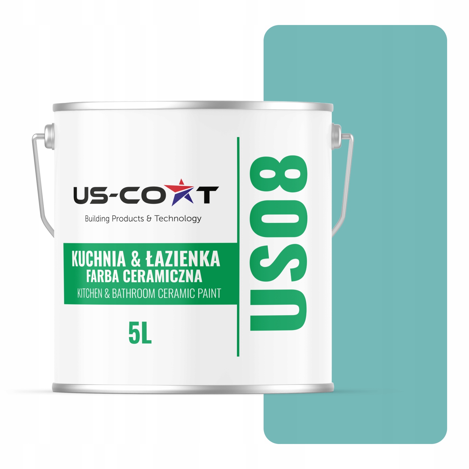 Keramická Farba Kuchyňa Kúpeľňa Tyrkysová H1441 Hlboká Matná 5 L Nástenná