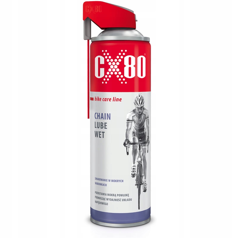 CX80 Smar do łańcucha rowerowego CHAIN LUBE WET MOKRY Spray 500ml