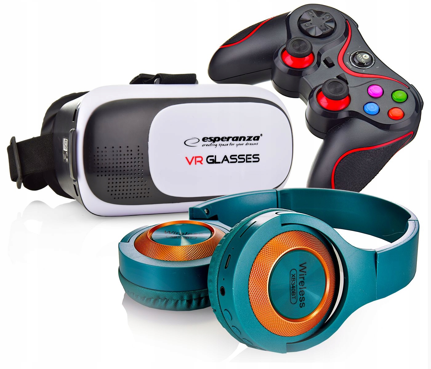 ŚWIĄTECZNY ZESTAW 3W1 GOGLI VIRTUAL BOX 360 3D