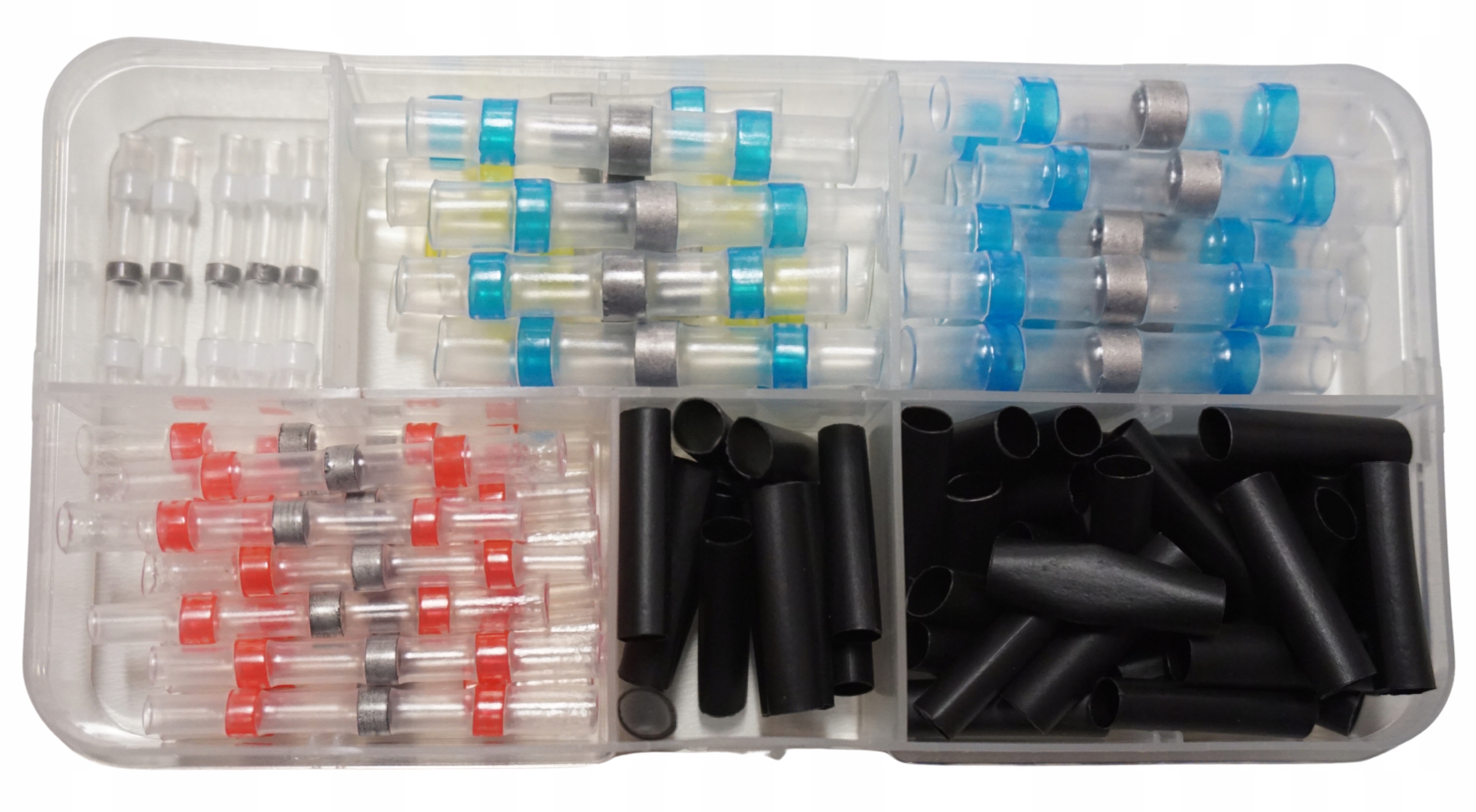 Konektory złączki z cyną koszulki termokurczliwe 100 szt. AMIO-03034