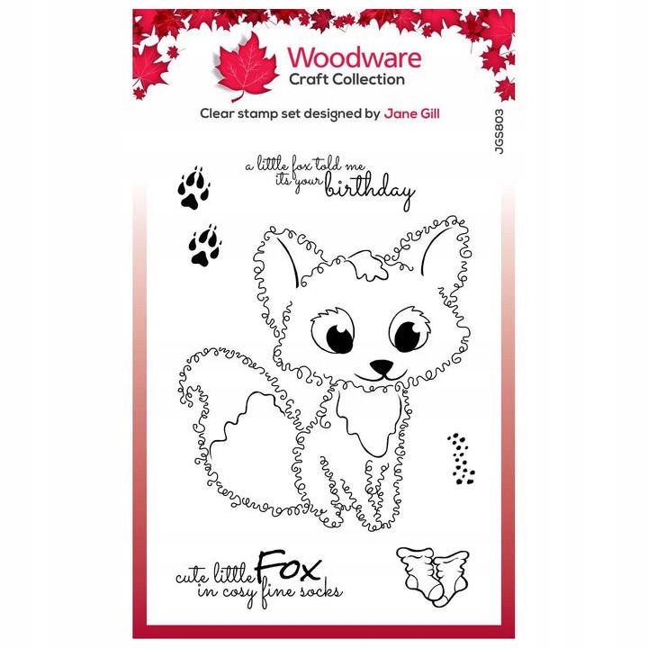 Stempel Woodware Fuzzie friends lisek