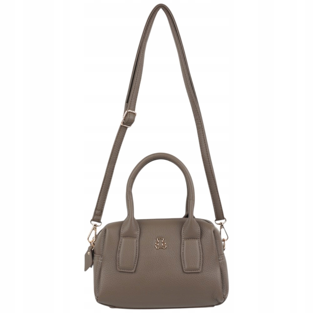 TOREBKA DAMSKA NA RAMIĘ LISTONOSZKA skóra ekologiczna TAUPE Marka bez marki