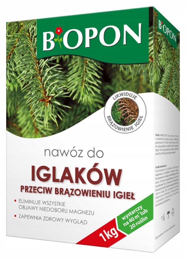 

Nawóz do iglaków przeciw brązowaniu igieł 1kg