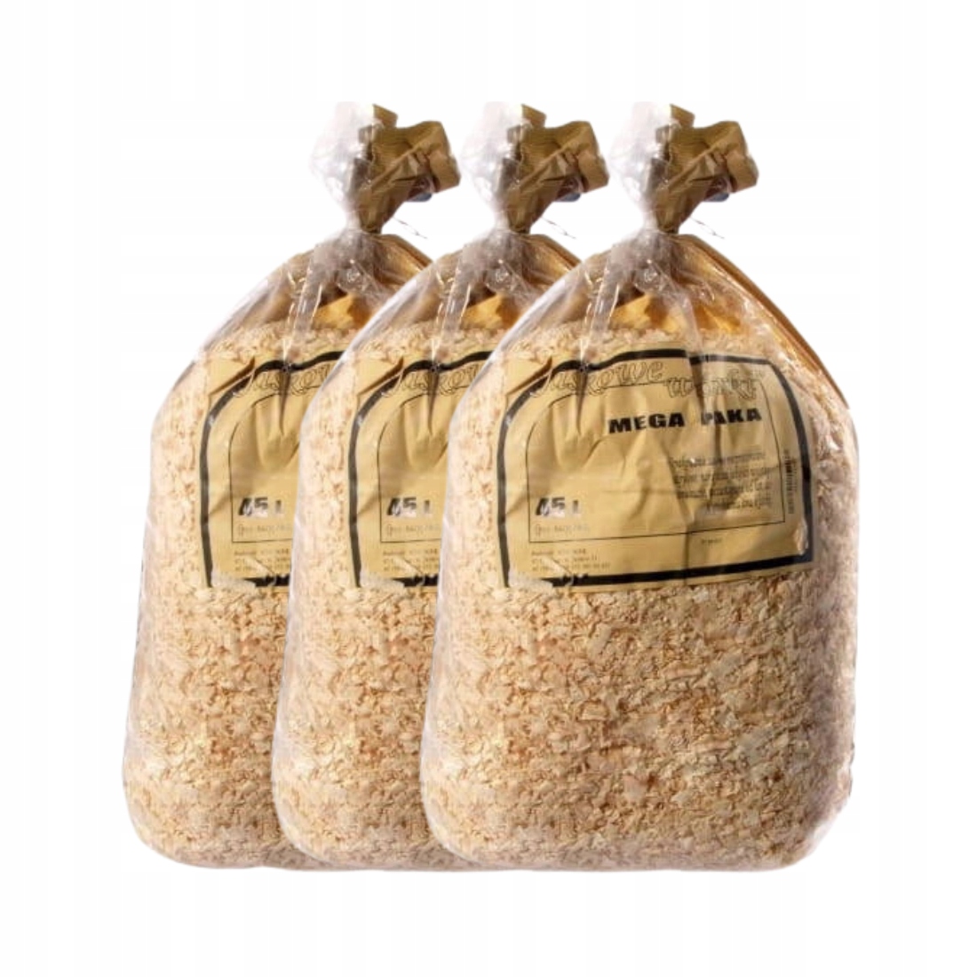 3x Jaśkové piliny hobliny pro křečka hlodavce Odprášené Paka 45L