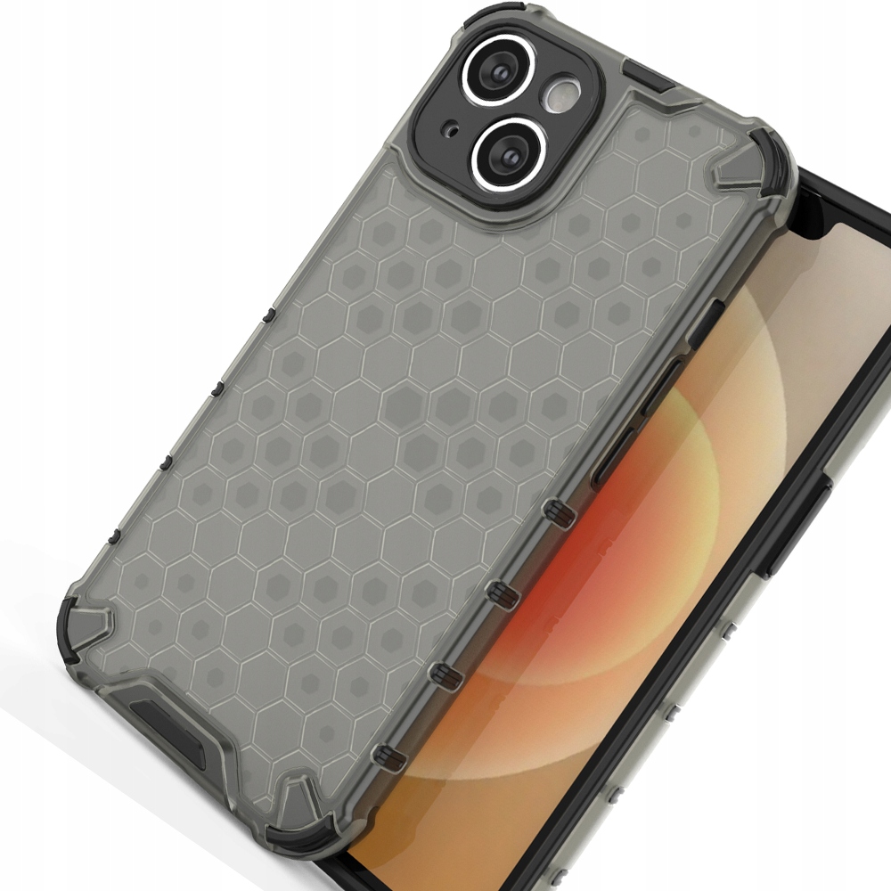 Honeycomb etui iPhone 14 Plus pancerny hybrydowy pokrowiec czarne Hurtel