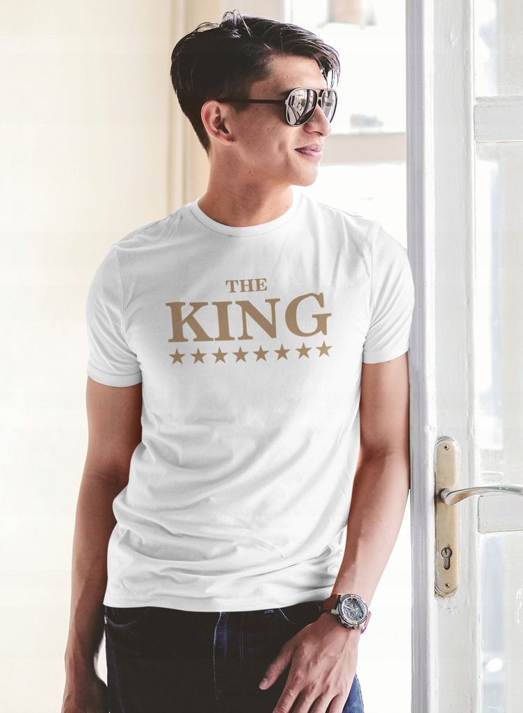 T-SHIRT MĘSKI PREZENT DLA CHŁOPAKA MĘŻA KING KRÓL Rozmiar one size