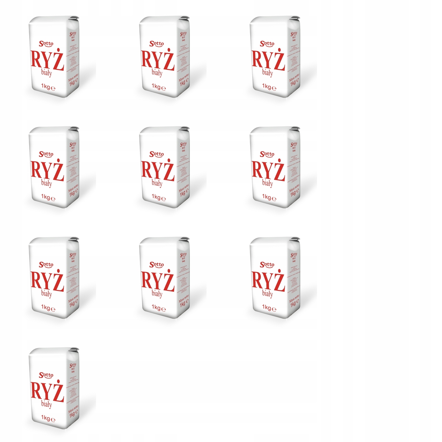 10x 1kg Sotto ryż długoziarnisty biały Zgrzewka