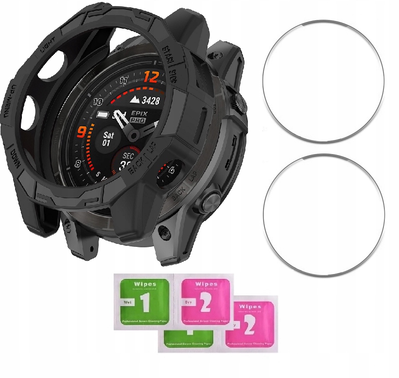Etui Ochronne +2x Szkło Hartowane Garmin Fenix 7X/ Solar/ Epix ProGen 51mm