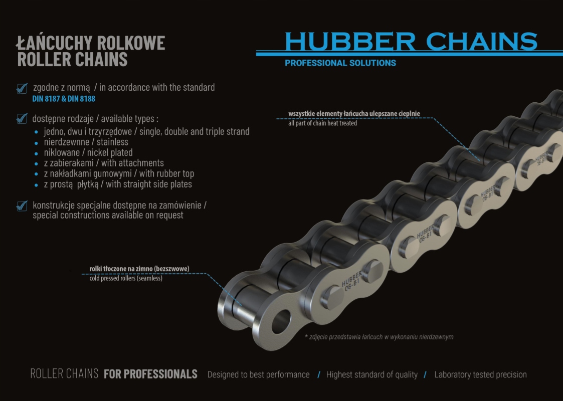 ŁAŃCUCH ROLKOWY 06B-2 GL 3/8" 5 mb HUBBER EAN (GTIN) 5900258108556
