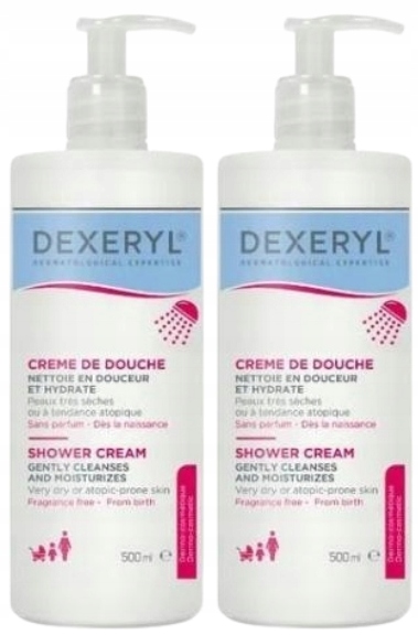 Dexeryl Shower krem myjący pod prysznic Azs skóra sucha atopowa 2 x 500 ml