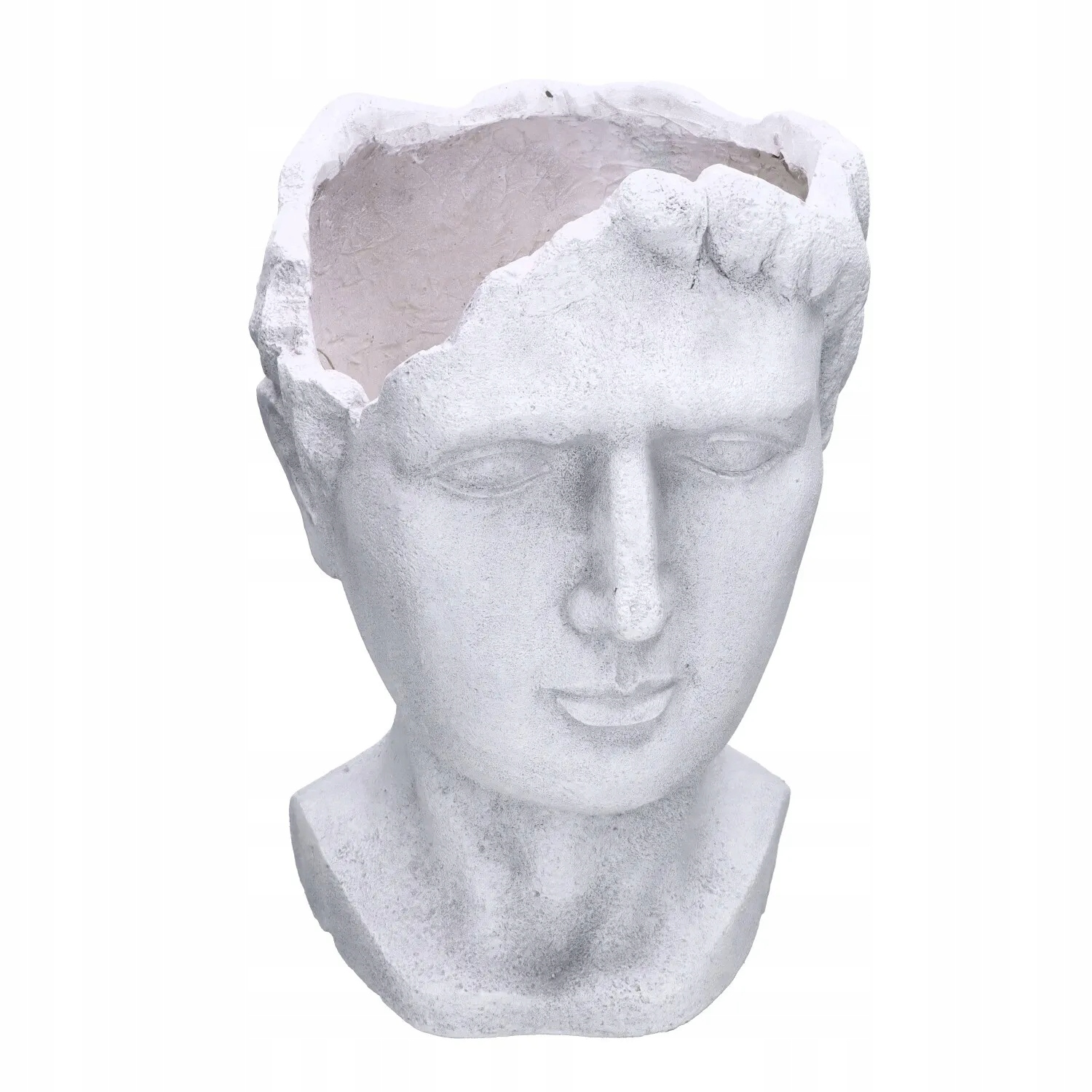 Czarna osłonka na doniczkę twarz mężczyzny biały