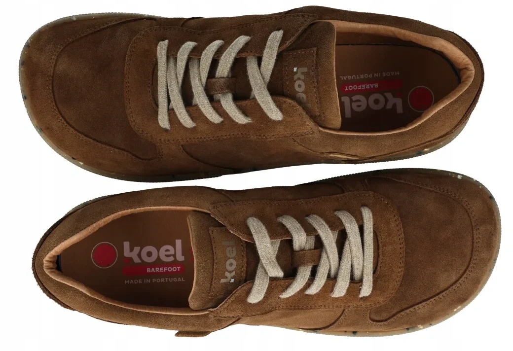 Barefoot tenisky Koel Francia Suede Eco hnědé kožené s nulovým dropem R42