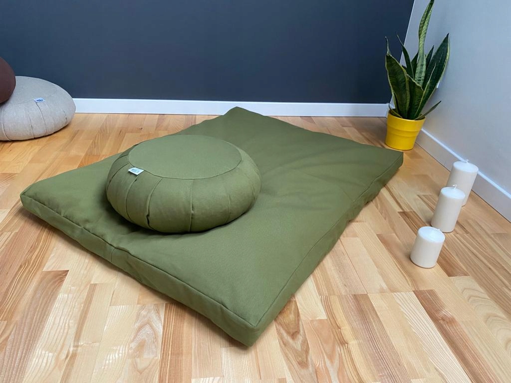 Sada pro Meditaci Zafu Zabuton 70x90 cm Oliva Polský Výrobek