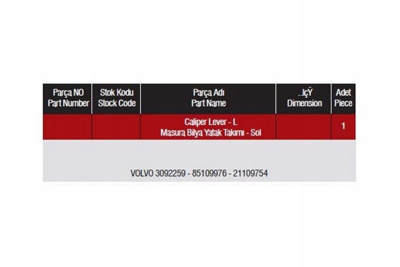 DZWIGNIA ZACISKU HAM.MERITOR LEWA ELSA 1 UNIBRAKE UNB7016 Producent części Inny