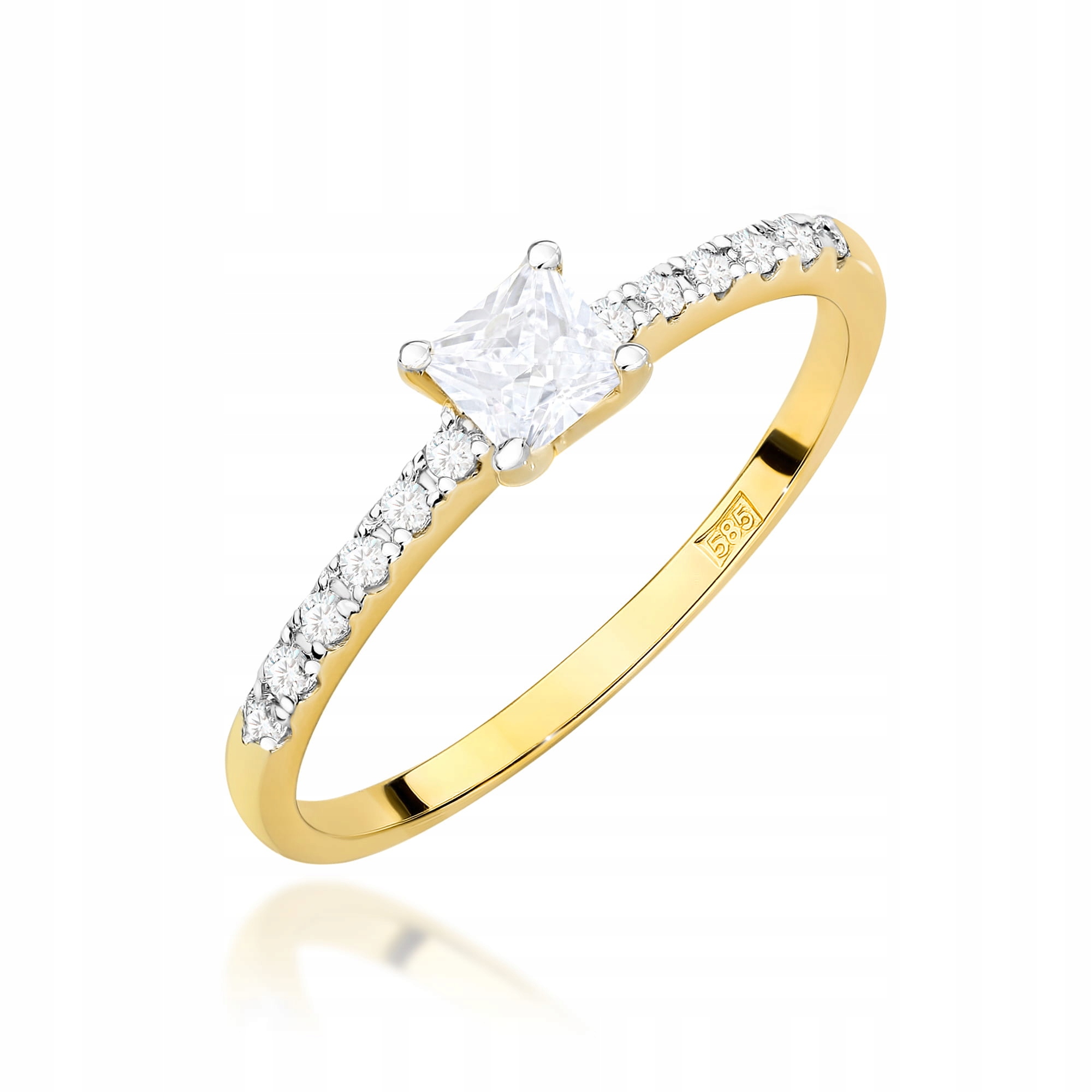 Zlatý Prstýnek 585 S Diamanty 0.40 ct Gravírování Bonus