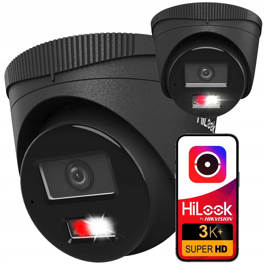 Ip kamera 6MPx vonkajšia IPC-T260HA-LU Black PoE HiLook od Hikvision IP67