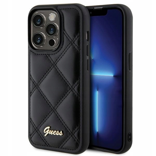 Guess GUHCP15LPSQSQSK iPhone 15 Pro 6.1" černý/černý hardcase Quilted Meta