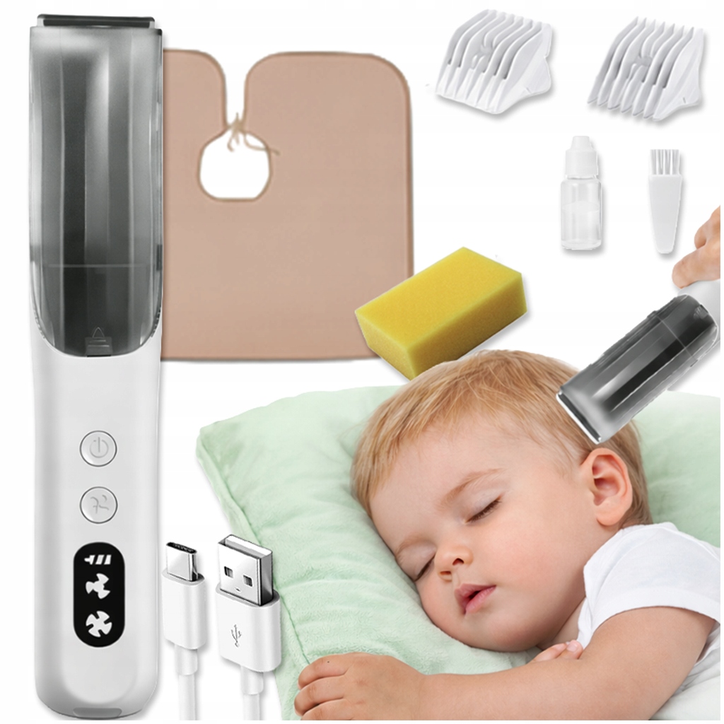 Maszynka Do Strzyżenia Obcinania Golenia Włosów Dla Dzieci Cicha Bezpieczna