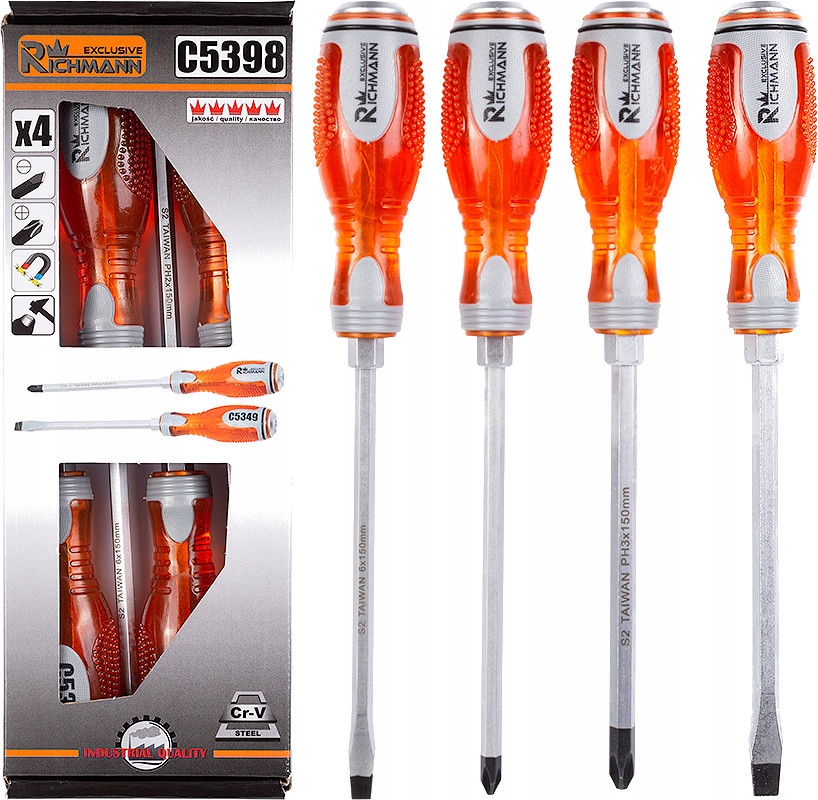 

Wkrętaki Płaskie Krzyżakowe Pobijania 4 Ele Corona