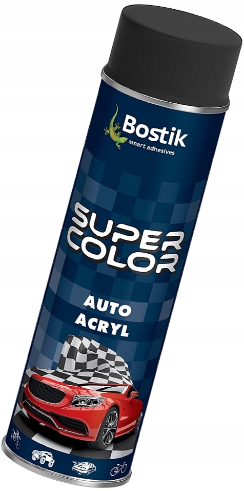 Bostik Auto Acryl Lakier Akrylowy 500ml Czarny mat Aerozol Spray