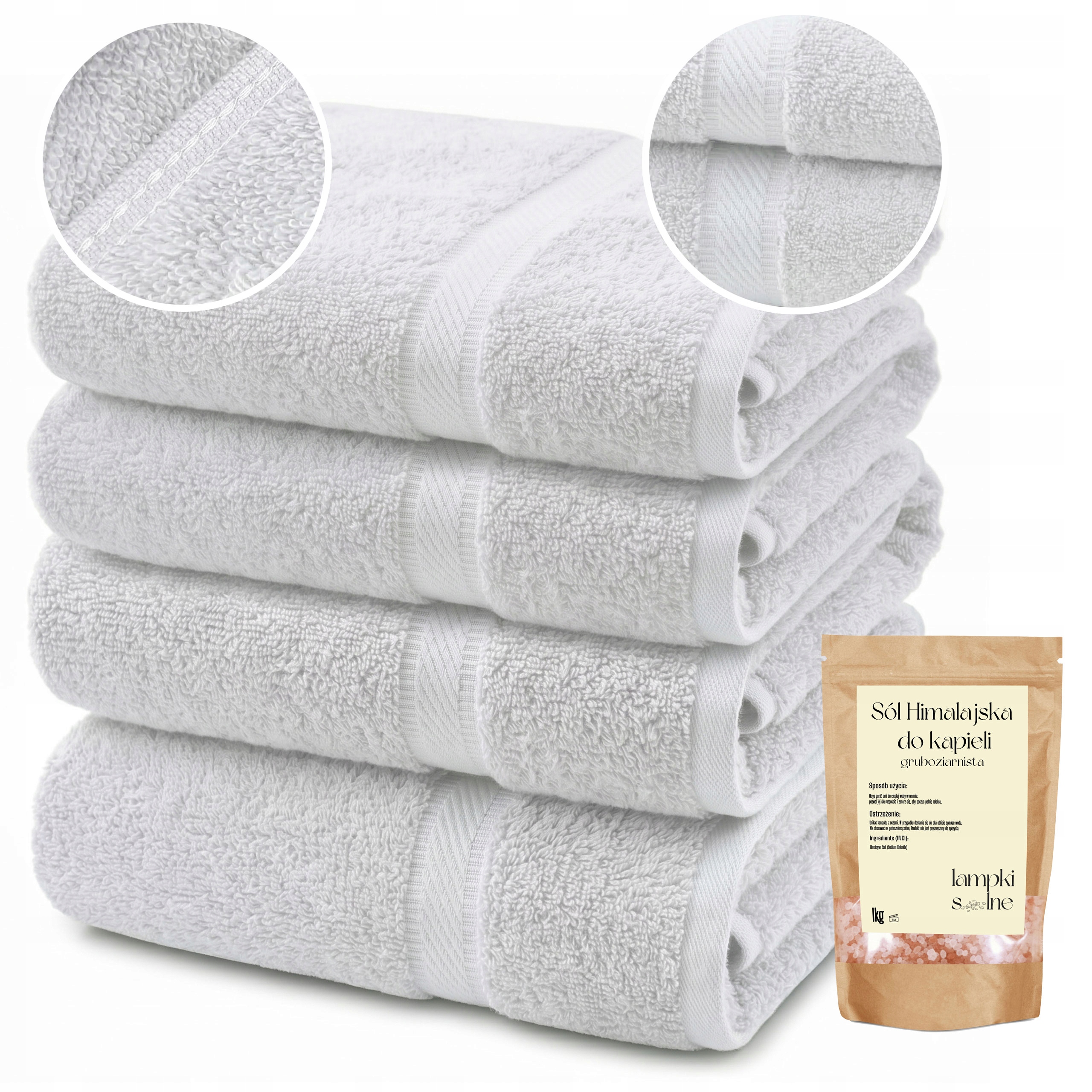 Sada 4 osušek 70x140 Bavlna 600 g Extra Silná bílá