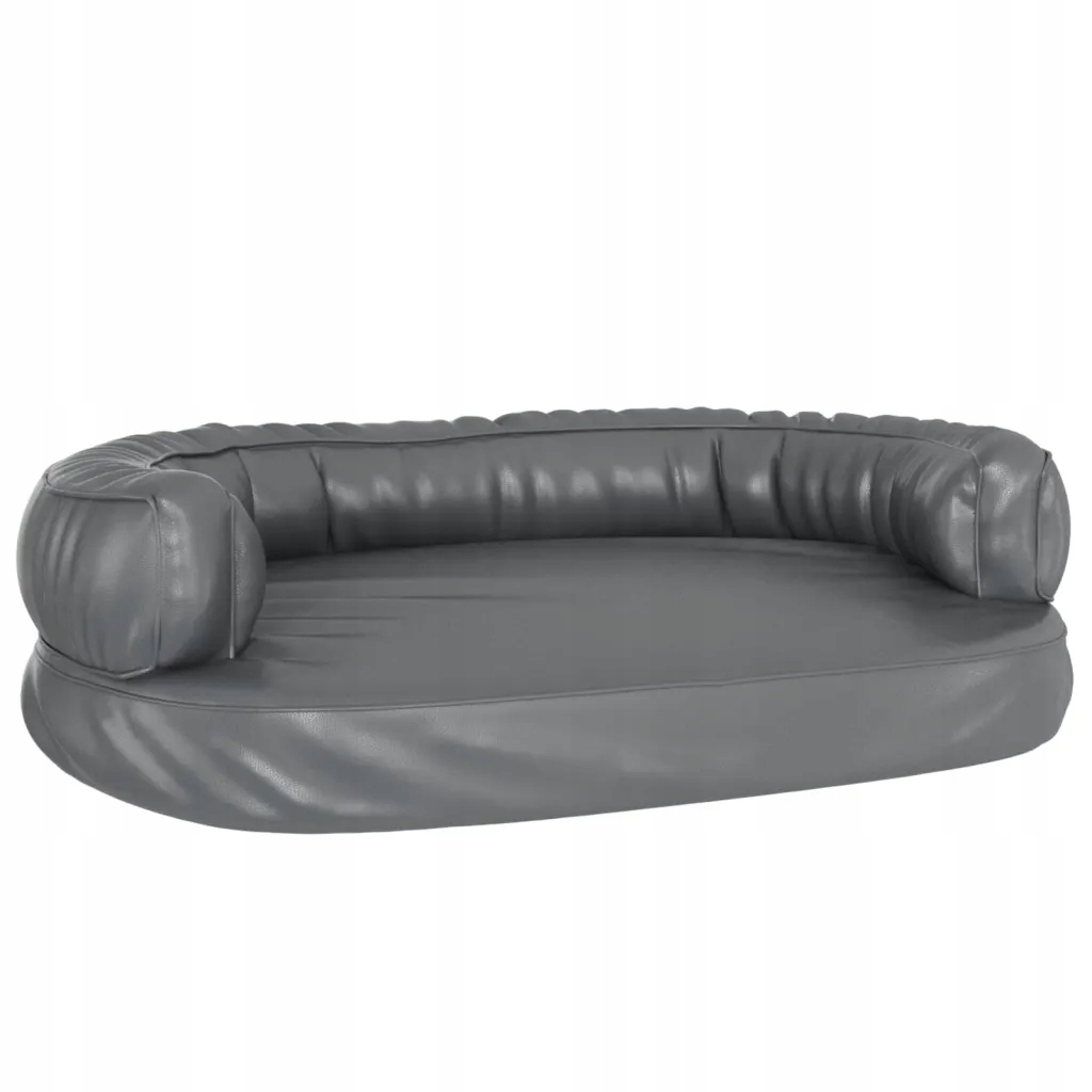 Levně vidaXL Ergonomický pelíšek pro psa, šedý, 75x53 cm, umělá kůže