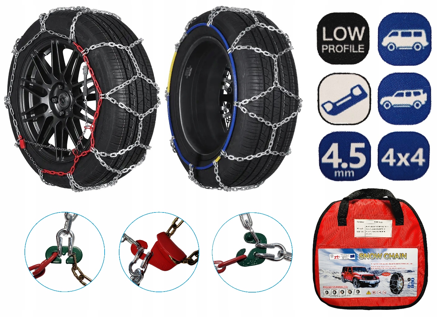 Sněhové řetězy Suv 4x4 Rv Kb 250 Kn článek 16 mm Certifikát Ö-Norm Tüv/gs