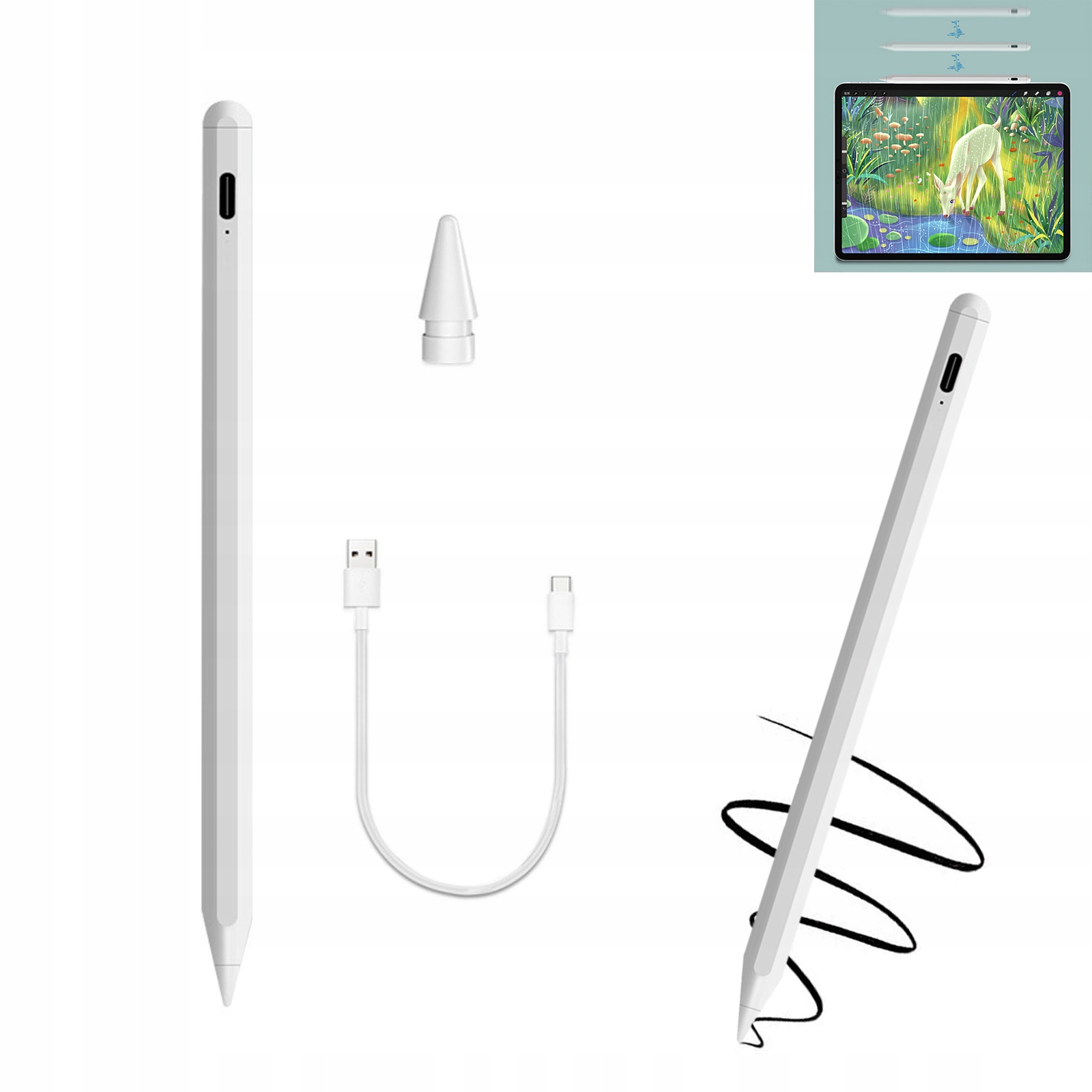 Rysik Do Tabletu Dla Ipad Aktywny Rysik Ołówek Do Apple Ipad Magnetyczny Usb-c