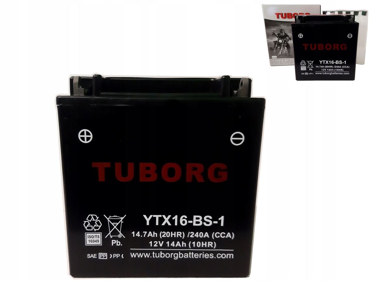 

Akumulator YTX16-BS-1 12V 14Ah 240A Tuborg