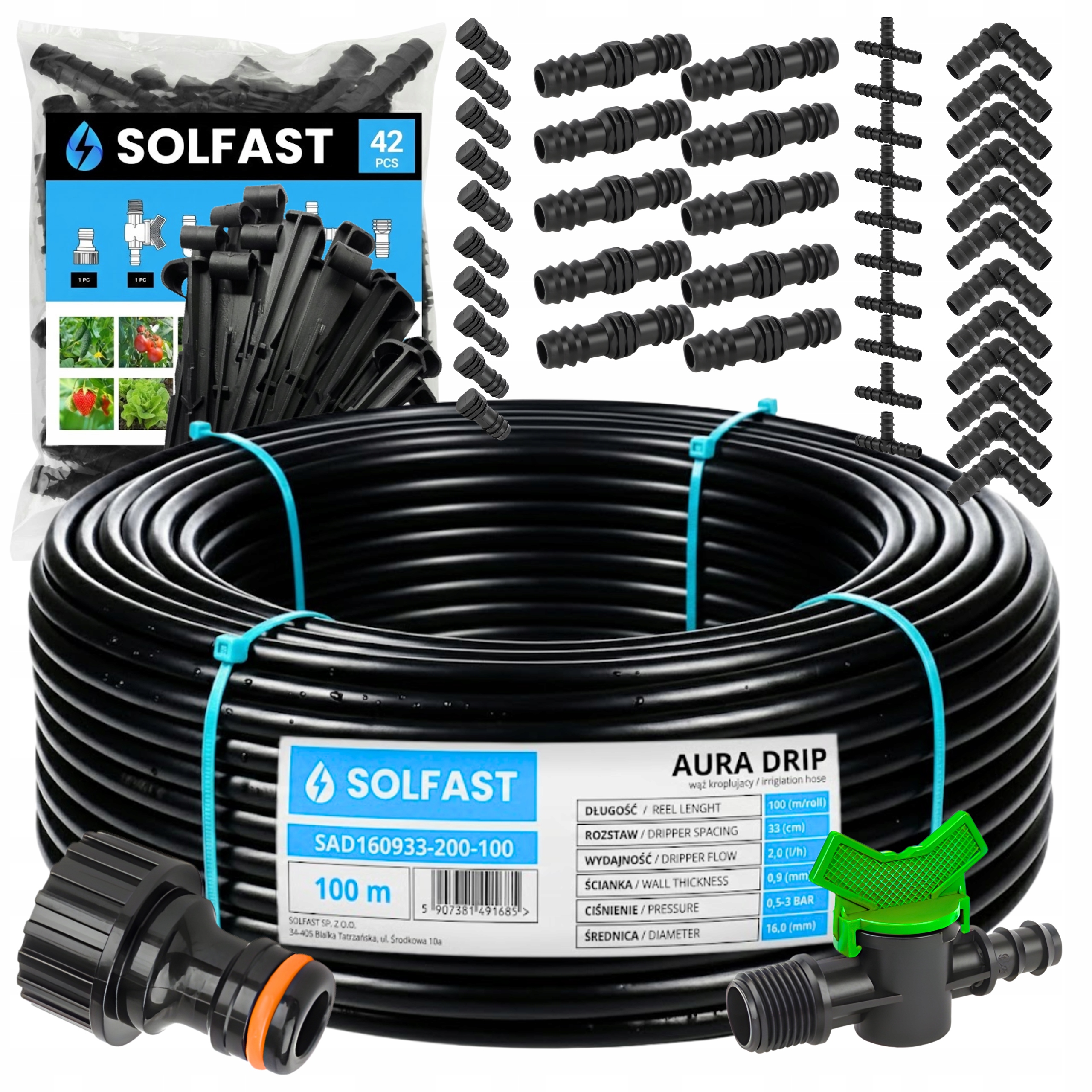 Kapková Závlaha 100 m Kapkové Zavlažování Set 92 ks Systémová Hadice Trubka